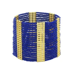 Bracelet Manchette Égypte - Perles Bleues