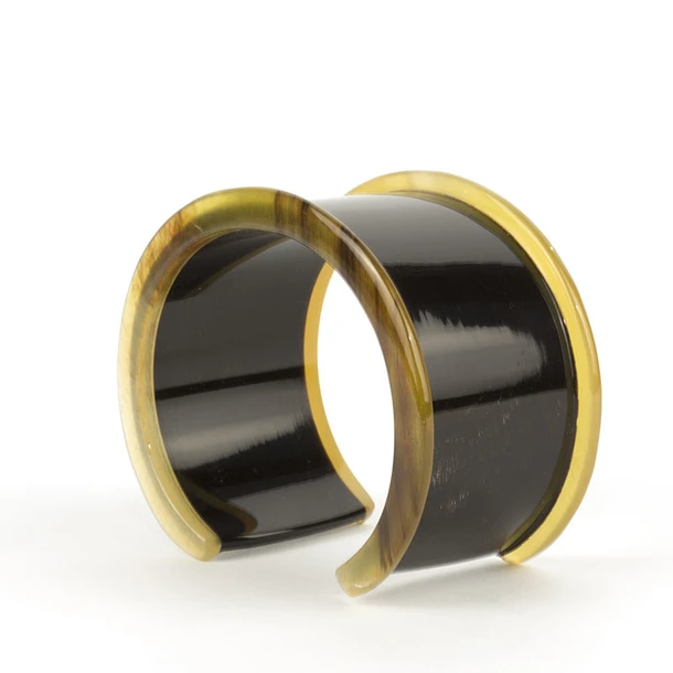 Bracelet Ouvert Bobine En Corne Noire - L'Indochineur 1 Bracelet Ouvert Bobine En Corne Noire - L'Indochineur