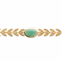 Collier Feuilles De Laurier, Plaqué Or Et Aventurine -Mode Accessoires Magasin 53560 xl