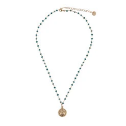 Collier Abeille - Bleu Canard -Mode Accessoires Magasin 54285 xl