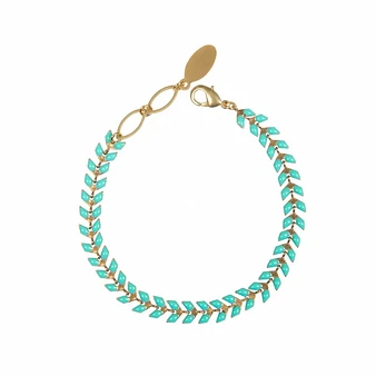 Bracelet Vincent Van Gogh Avec Feuilles En émail Turquoise - Ellen Beekmans® 1 Bracelet Vincent Van Gogh Avec Feuilles En émail Turquoise - Ellen Beekmans®