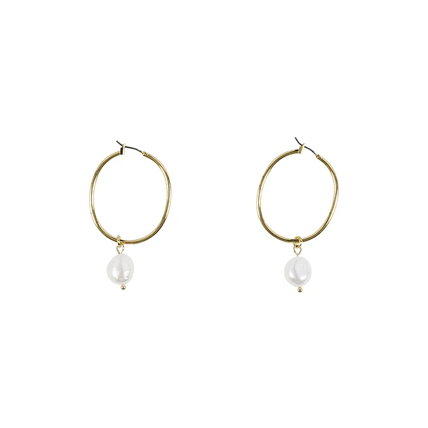 Boucles D'oreilles Créoles Perles De La Reine 2 Boucles D'oreilles Créoles Perles De La Reine – Image 2