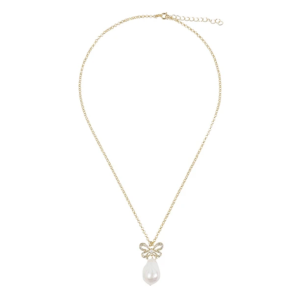 Collier Nœud "à L'égaré" Et Perle Baroque 2 Collier Nœud "à L'égaré" Et Perle Baroque – Image 2