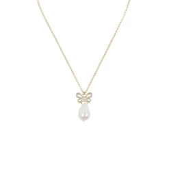 Collier Nœud "à L'égaré" Et Perle Baroque