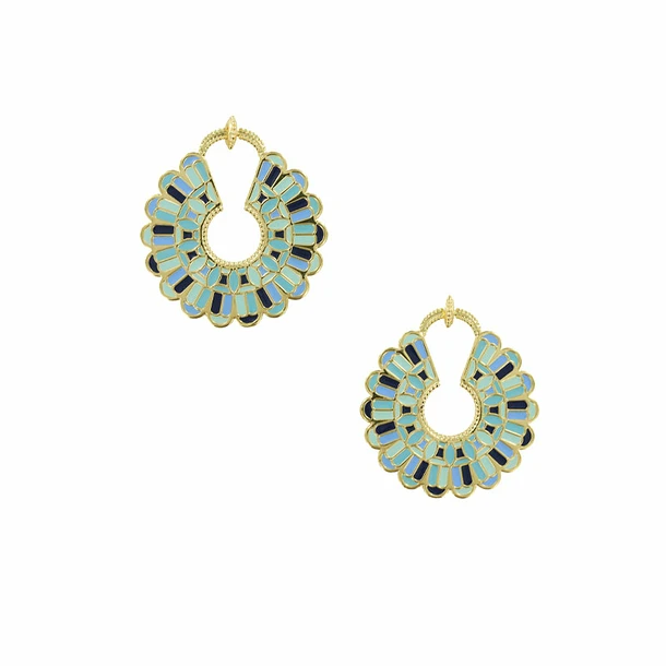 Boucles D'oreilles Achéménides à Décor Cloisonné Parmys 1 Boucles D'oreilles Achéménides à Décor Cloisonné Parmys