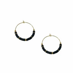 Boucles D'oreilles Créoles - Onyx