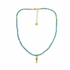 Collier Croix De Vie - Turquoise