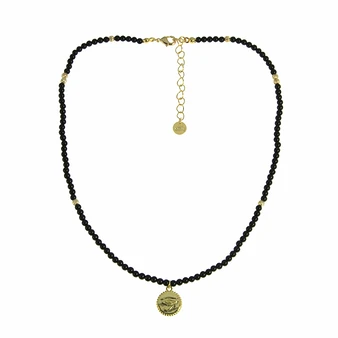 Collier Œil - Perles D'onyx 1 Collier Œil - Perles D'onyx