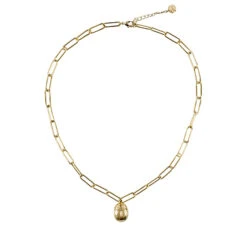 Collier Avec Chaîne Maille Trombone - Pendentif Scarabée