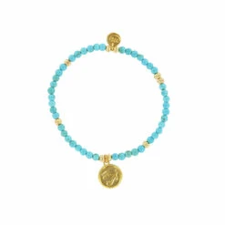 Bracelet Avec Charm Égyptien - Œil - Turquoise