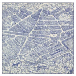 Carré En Laine, Soie Et Cachemire Turgot - Bleu - 130 X 130 Cm - Inoui Éditions