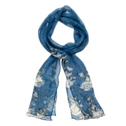 Étole Hokusai - Cerisier Et Bouvreuil - 160 X 32 Cm