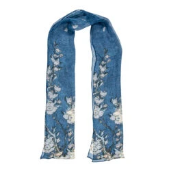 Étole Hokusai - Cerisier Et Bouvreuil - 160 X 32 Cm -Mode Accessoires Magasin 81384 xl
