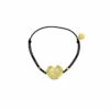 Bracelet élastique Noir Avec Nymphéa Doré - Les Cleias