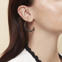 Boucles D'oreilles Créoles - Onyx 5 Boucles D'oreilles Créoles - Onyx -Mode Accessoires Magasin 82903 xl