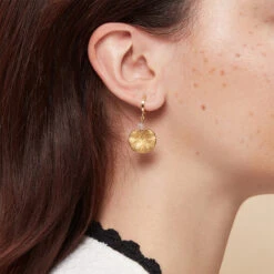 Boucles D'oreilles Nymphéa Perle De Quartz Rose - Les Cleias -Mode Accessoires Magasin 82969 xl