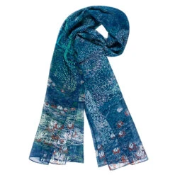 Étole Claude Monet - Harmonie Bleue 60x180 Cm