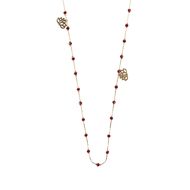 Sautoir Nymphéas Cornaline - Les Cleias 1 Sautoir Nymphéas Cornaline - Les Cleias