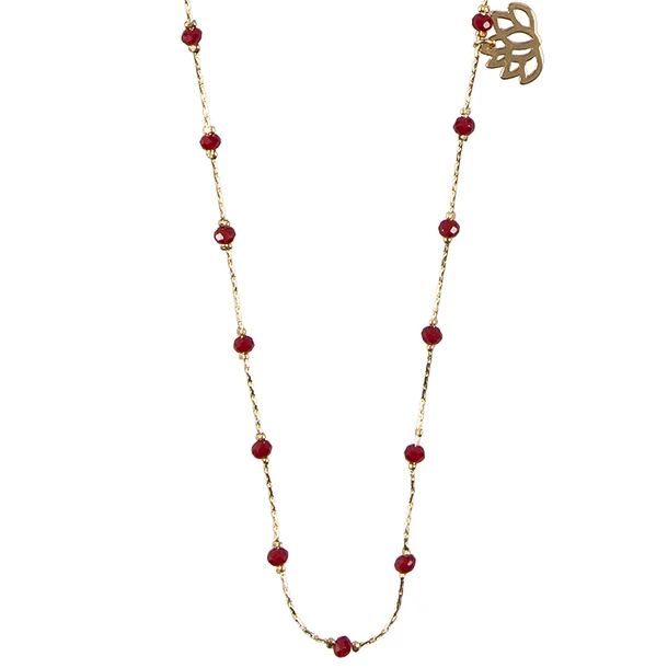 Sautoir Nymphéas Cornaline - Les Cleias 3 Sautoir Nymphéas Cornaline - Les Cleias – Image 3