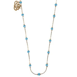 Sautoir Nymphéas Turquoise - Les Cleias -Mode Accessoires Magasin 85440 xl