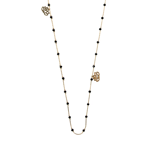 Sautoir Nymphéas Noir - Les Cleias 1 Sautoir Nymphéas Noir - Les Cleias