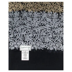 Étole Noire Or Et Agent Motif Renaissance 70x200 Cm -Mode Accessoires Magasin 86529 xl