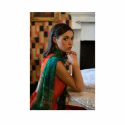 Étole Claude Monet - Harmonie Verte 60x180 Cm -Mode Accessoires Magasin 86579 xl