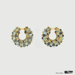 Boucles D'oreilles Achéménides à Décor Cloisonné Parmys 9 Boucles D'oreilles Achéménides à Décor Cloisonné Parmys -Mode Accessoires Magasin 87011 xl