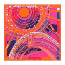 Carré De Soie Grand Palais Orange - Petrusse - 105x105cm