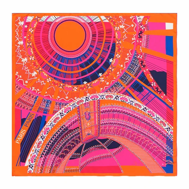 Carré De Soie Grand Palais Orange - Petrusse - 105x105cm 1 Carré De Soie Grand Palais Orange - Petrusse - 105x105cm
